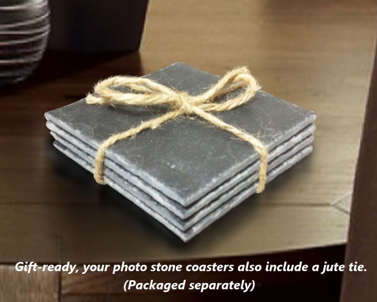 12 Custom Photo Slate Coasters Full Color Personalized Slate Etsy