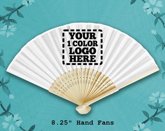 35+ Personalized Silk Fans with Front Print, Wedding Fans, Promotional Hand Fans, Hand Fan Party Favors