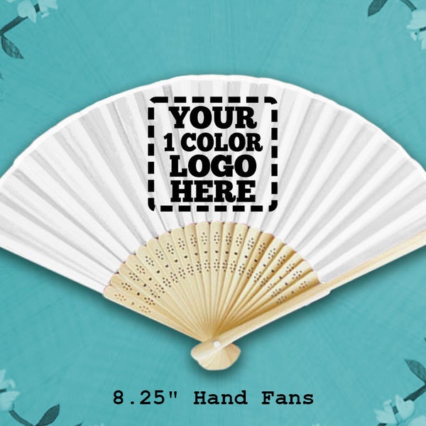 35+ Personalized Silk Fans with Front Print, Wedding Fans, Promotional Hand Fans, Hand Fan Party Favors