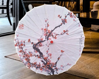 80+ Cherry Blossom Silk Parasol Umbrella - Chinese Japanese Umbrellas