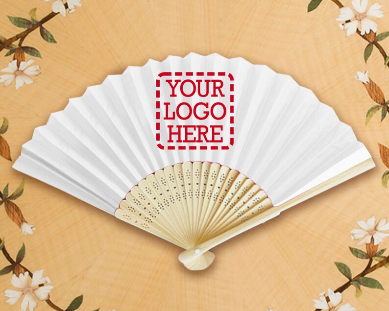 35 Personalized Paper Fans With Front Print and Optional Side Etsy