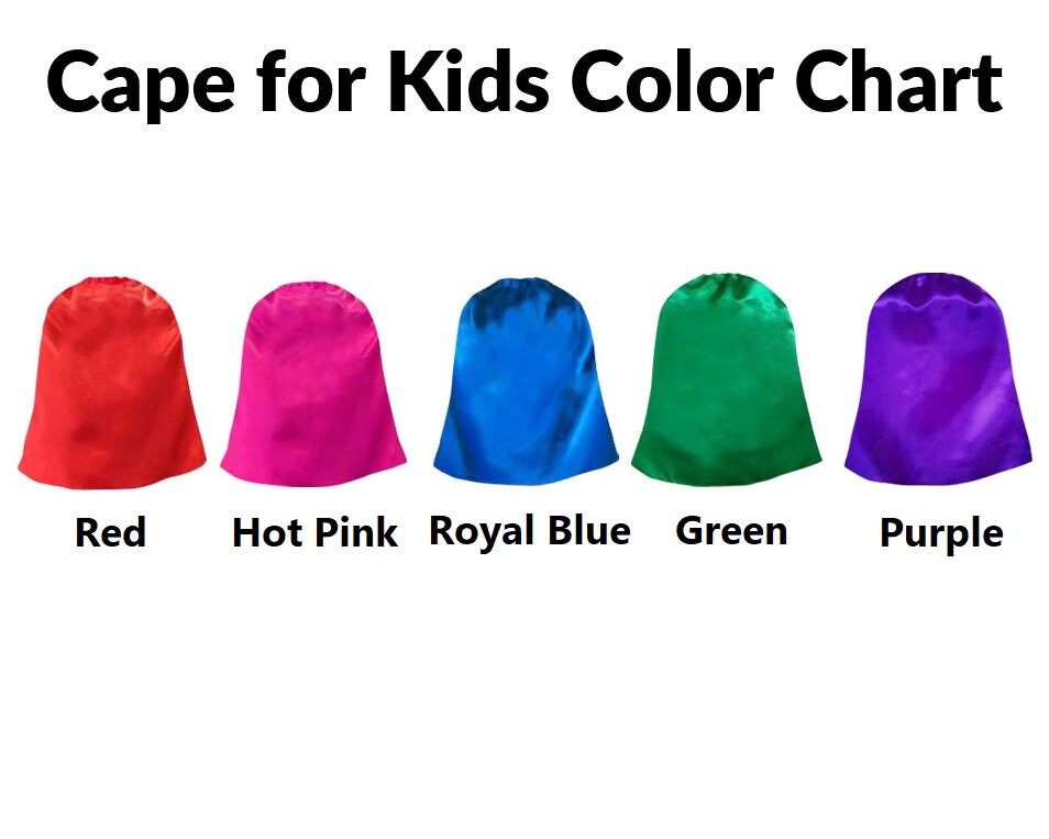 20+ Custom Printed Satin Kids Cape With 1-color Logo and Optional ...