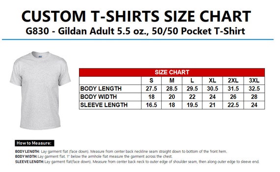 Gildan Dryblend 50 50 Size Chart