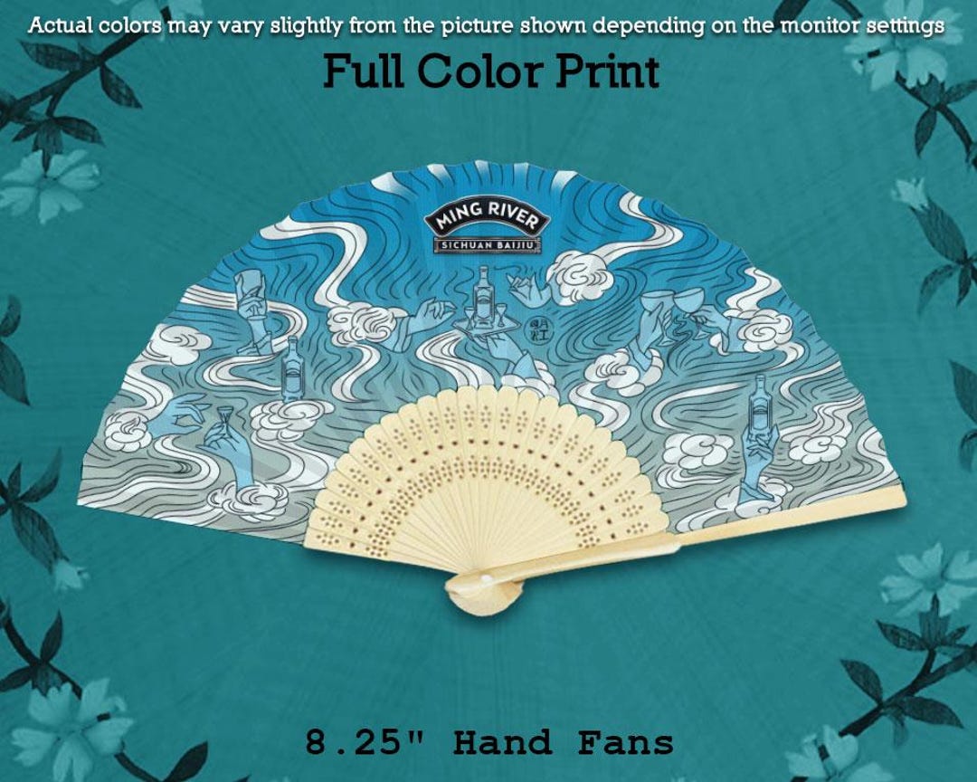 Paper Fan One Color 100+ Personalized Paper Fan - Full Color Promotional Folding Paper Fans ...