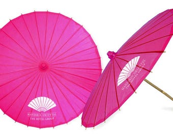100 Pcs 33" Personalized Paper Parasols (Full Color), Chinese or Japanese Parasol for Wedding, Custom All-Over Print Paper Parasol Umbrella