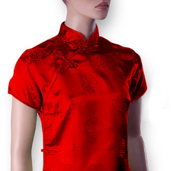 Longevity Emblem Chinese Blouse - Qipao Top