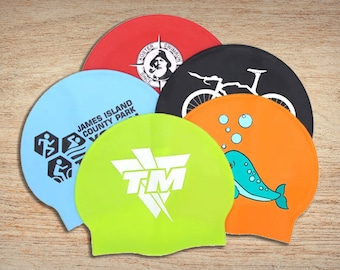 100+ Custom Swim Cap for Kids or Adults - Personalized Swimming Cap