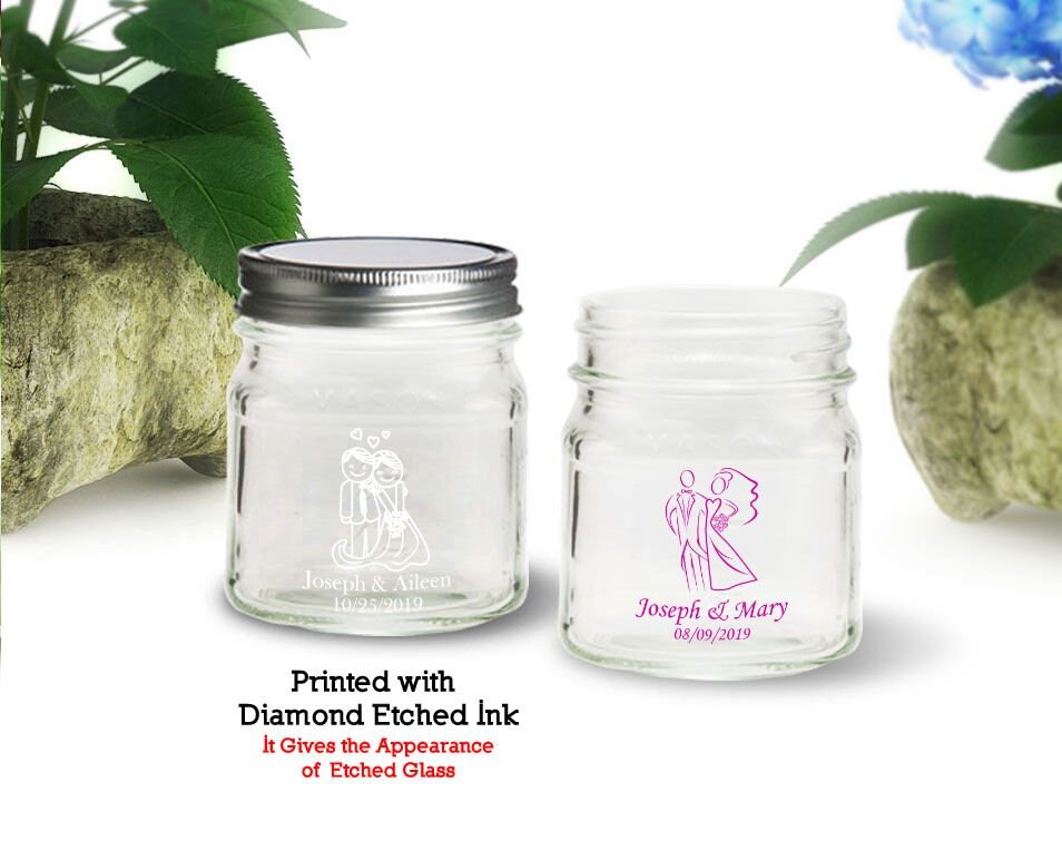 48 Personalized 8 oz. Square Mason Jars Mason Jelly Jar Etsy