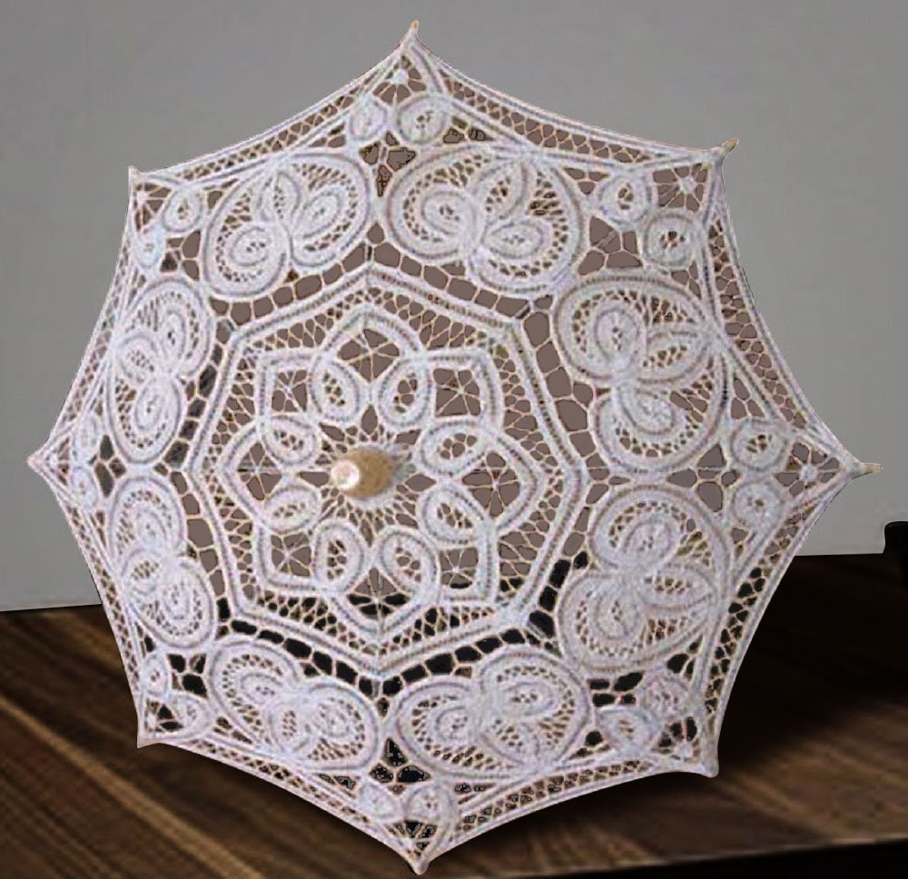 12 Mini Decorative White Lace Parasol Etsy