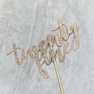 Twenty Fine Glitter Cake Topper, 29th Birthday Party Decor