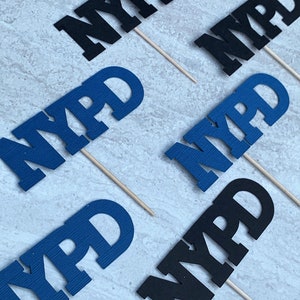 NYPD Cupcake Toppers, Custom for any Police Department, Police Graduation, Thin Blue Line, LAPD, Police Retirement, Police Officer Promotion