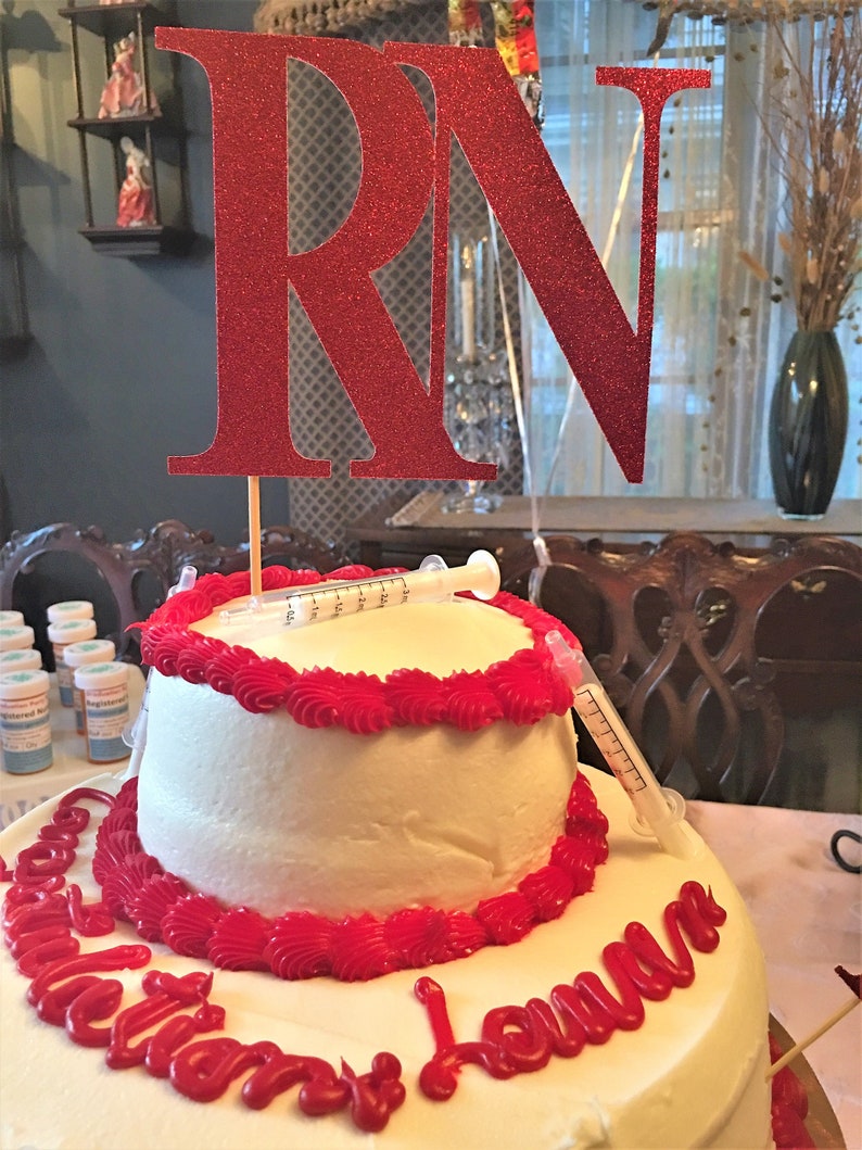 Rn Cake Topper Nurse Cake Toppers Graduation Party Etsy
