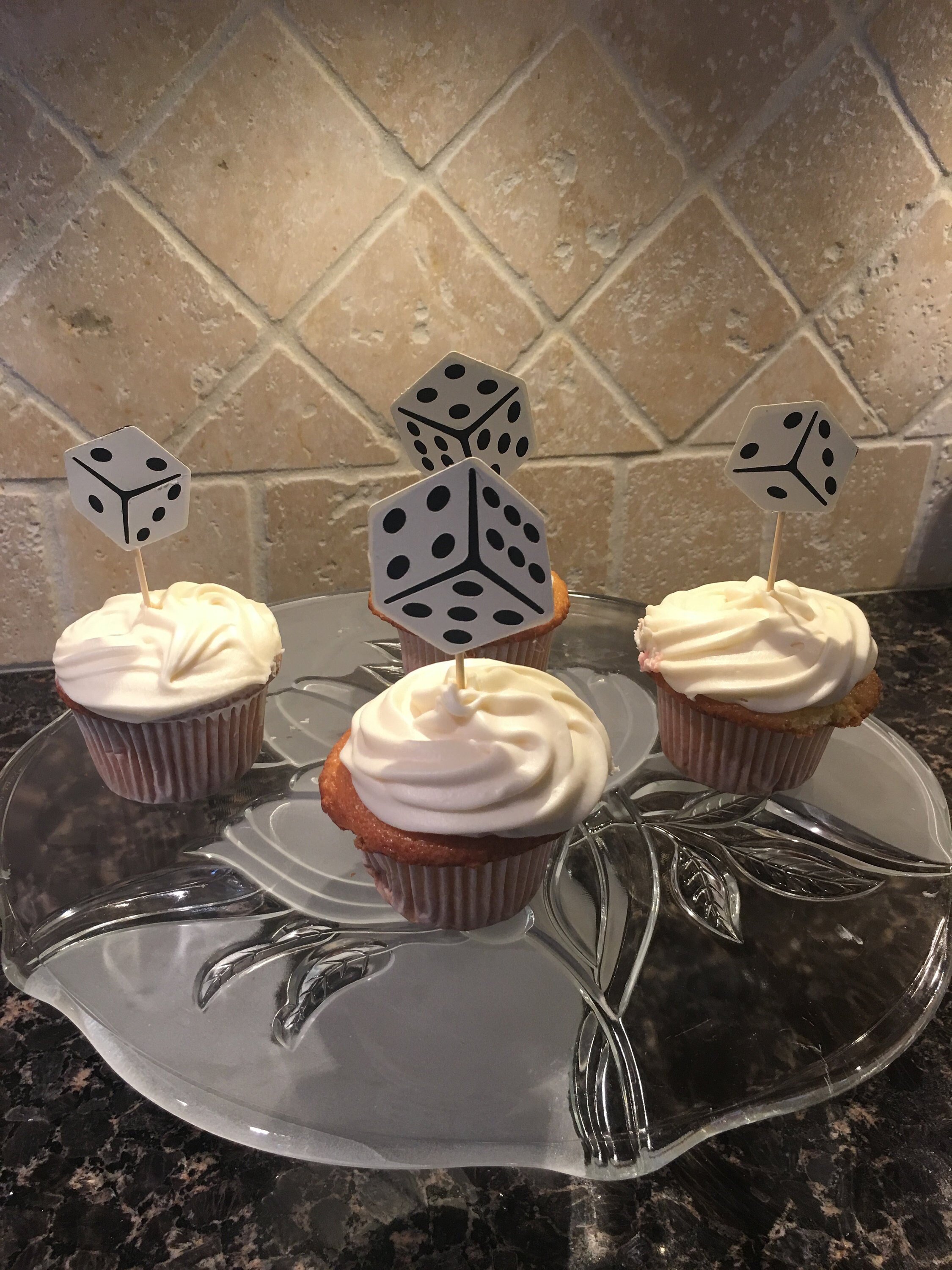 Dice Cupcake Toppers Casino Night Party Bunco Party Game Etsy