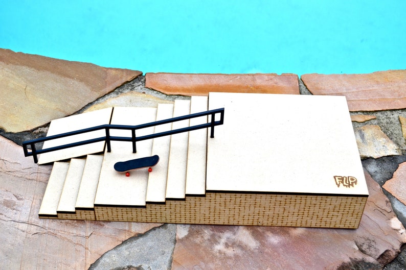 Fingerboard Ramp Obstacle Stair set. 4 Flat 4 with Metal Rail Etsy