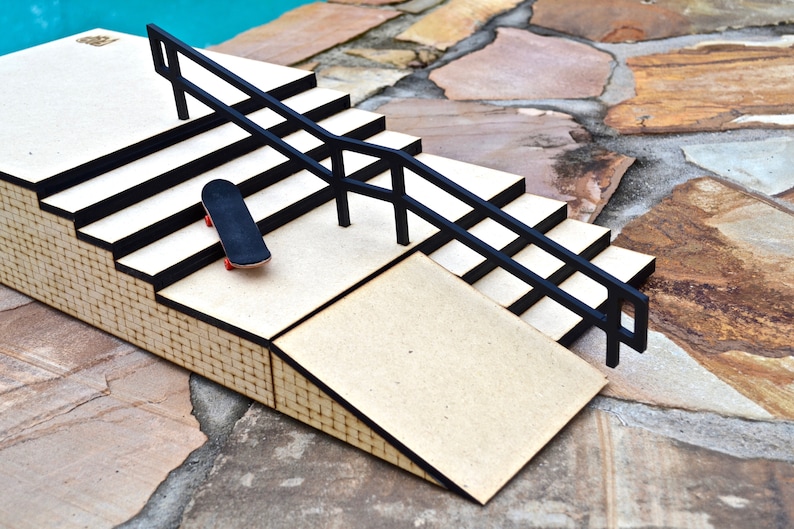 Fingerboard Ramp Obstacle Stair set. 4 Flat 4 with Metal Rail Etsy