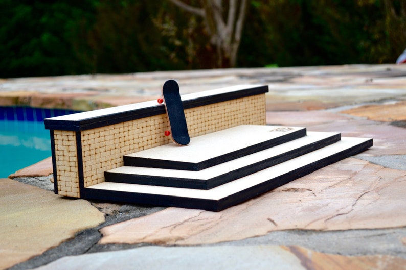 Fingerboard Ramp Obstacle Stair set. Long Ledge with Metal Etsy