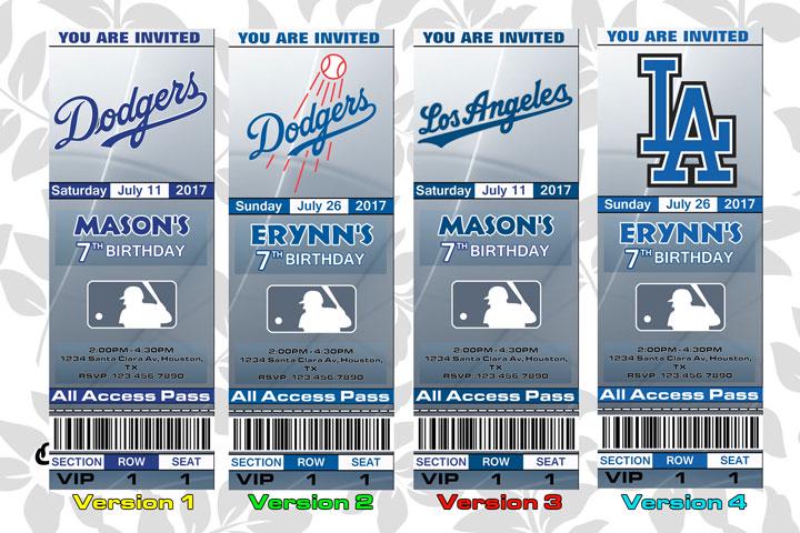 LA Dodgers Birthday Invite, Dodgers Invitation, Invites, Invitations ...