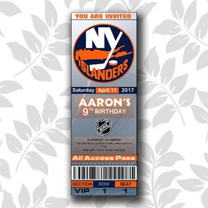 NY Islanders Einladung, Einladungen, NY Islanders Ticket einladen, Einladungen, Tickets, Digital, Geburtstag
