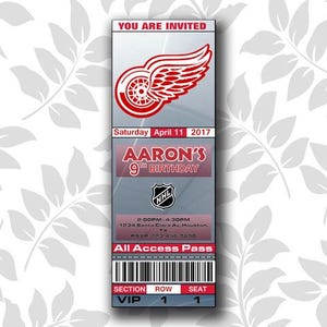 Detroit Reds-Einladung, Einladungen, Detroit Reds Ticket einladen, Einladungen, Tickets, Digital, Geburtstag