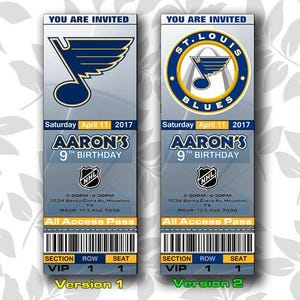 St Louis Blues-Einladung, Einladungen, Louis Blues-Karte einladen, Einladungen, Tickets, Digital, Geburtstag