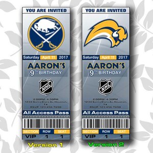 Buffalo Sabres Einladung, Einladungen, Buffalo Sabres Ticket einladen, Einladungen, Tickets, Digital, Geburtstag
