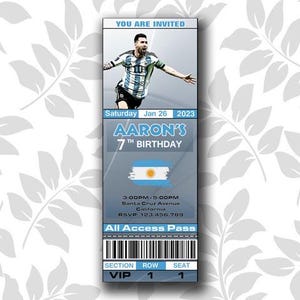 Messi Einladung, Einladungen, Messi Ticket einladen, Einladungen, Tickets, Digital, Geburtstag