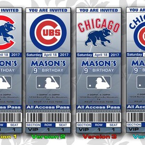 Chicago Cubs uitnodiging, uitnodigingen, Chicago Cubs ticket uitnodigen, uitnodigingen, tickets, digitaal, verjaardag