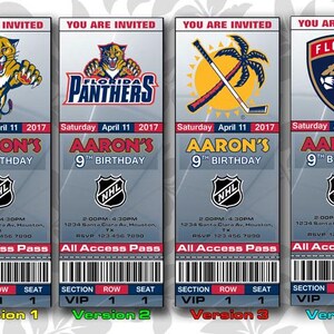 Florida Panthers Einladung, Einladungen, Florida Panthers Ticket einladen, Einladungen, Tickets, Digital, Geburtstag