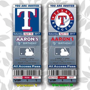 Texas Rangers Geburtstag einladen, Texas Rangers Einladung, Einladungen, Einladungen, Tickets