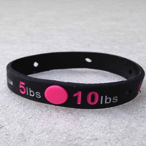 Hot Pink and Black Tracking Weight Loss Bracelet
