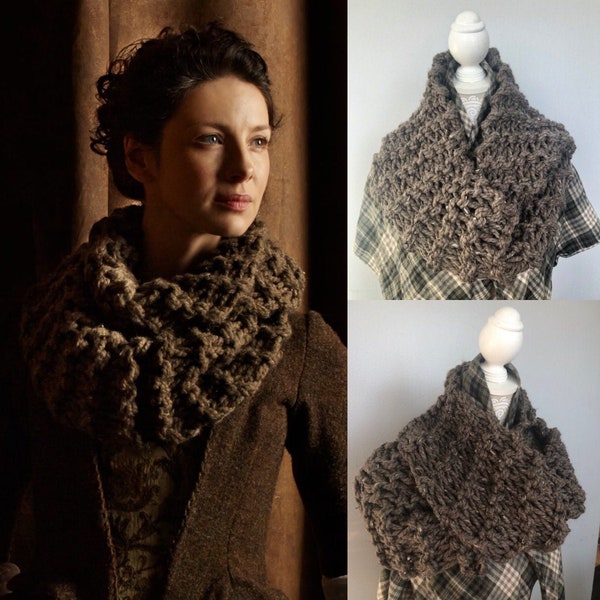 Outlander - Claire’s Sassenach Brown Cowl Replica -  Multiple Color Choices! - infinity scarf