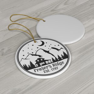 Fraser&#39;s Ridge Outlander Ceramic Ornament, Jamie Fraser, Claire Fraser, Outlander Christmas Gift