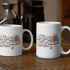 Merry Christmas Vintage Mug 11 oz., 15 oz., Funny Christmas Gift, Christmas Present, Coffee Mug, Christmas Mug, Vintage Mug, Two-Sided Mug,