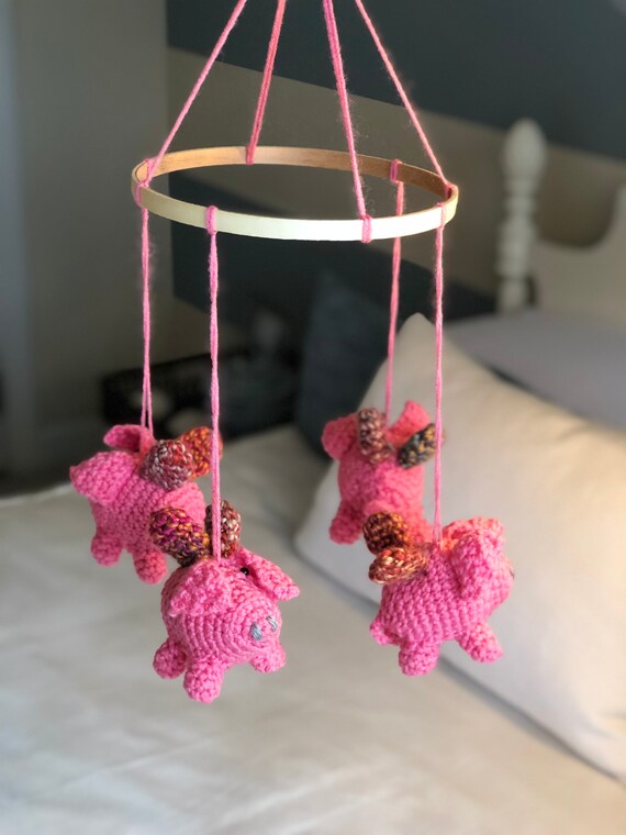 flying pig baby mobile