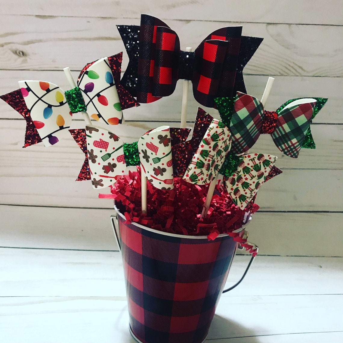 Christmas bows Gift ideas Gift baskets Bow buckets bow Etsy