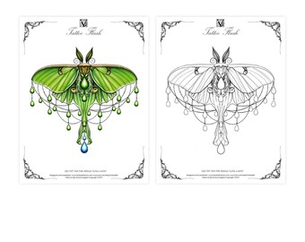 Luna Moth Tattoo Etsy