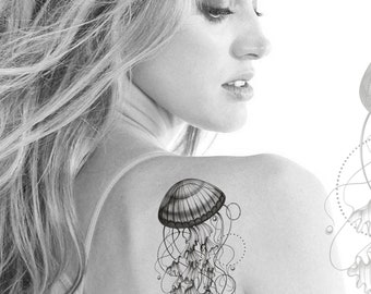 Jellyfish Tattoo Flash: Nautical Body Art (Digital Download)
