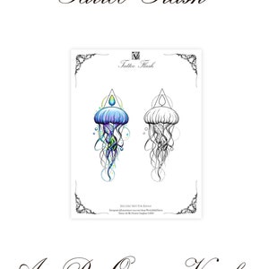 Jellyfish Tattoo Flash: Printable Nautical Tattoo Design (Digital Download)