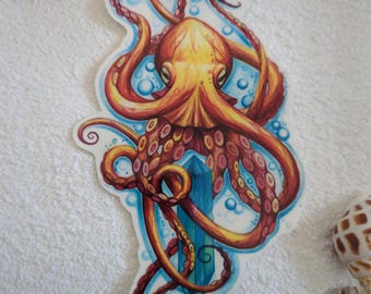 Colorful Octopus Temporary Tattoo: Beach & Mermaid Inspired
