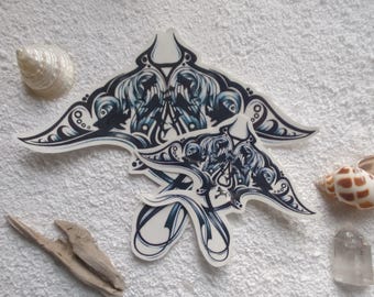 Mantaray Temporary Tattoo: Beach Sailor Design