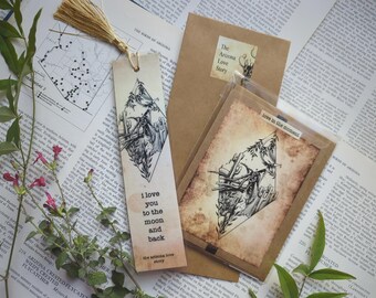 I Love You to the Moon and Back | Deer Bookmark and Birthday Card | Handmade Birthday Card | The Arizona Love Collection