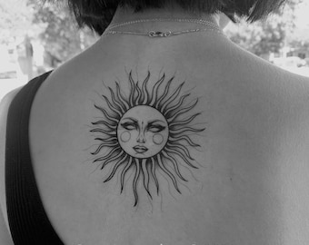 Sun Temporary Tattoo, Sun Tattoo, Bohemian Tattoo, Gothic Tattoo, Gothic Sun