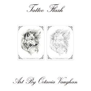 Wolf Tattoo Flash, Wolf Tattoo, Tattoo Flash, Wolf Body Art, Winter Wolf