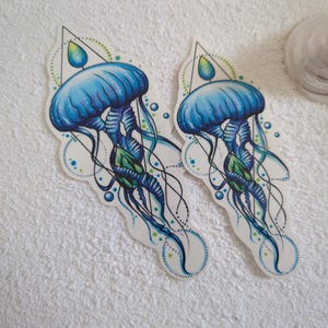 Jellyfish Tattoo, Jellyfish Temporary Tattoo, Temporary Tattoo, Beach Tattoo, Mermaid Tattoo
