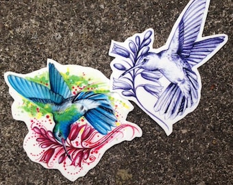 Hummingbird Temporary Tattoo: Watercolor Bird Summer Accessory