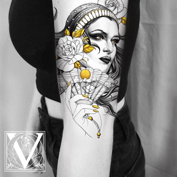 Tatouage De Deesse Flash Tatouage De Cœur De Voyage Flash De Etsy Canada