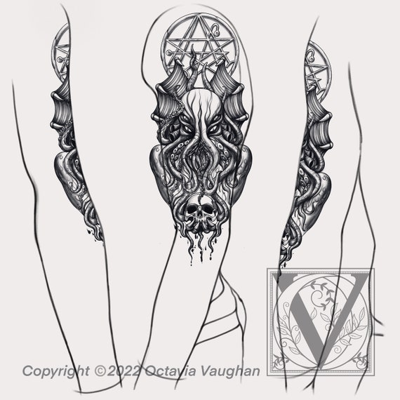 Cthulhu Tattoo H.P. Lovecraft Tattoo Demon Tattoo Tattoo - Etsy Australia