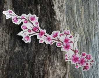 Pink Cherry Blossom Temporary Tattoo: Floral Wedding Accessory