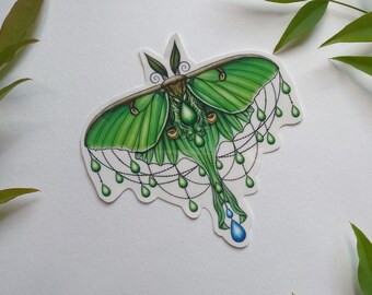 Luna Moth Temporary Tattoo: Green Moth Art