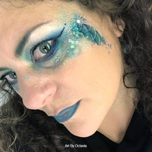 Mermaid Temporary Tattoo, Mermaid Tattoo, Fish Scales Tattoo, Mermaid Scales Body Art, Mermaid Party Makeup, Festival Makeup